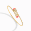 18K YELLOW GOLD PINK CORAL AND DIAMOND MEDIUM BRACELET