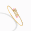 18K YELLOW GOLD PINK QUARTZITE AND DIAMOND MEDIUM BRACELET