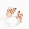 18K ROSE GOLD MOON STONE AND DIAMOND SMALL EARRING