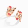 18K ROSE GOLD PINK CORAL AND DIAMOND SMALL EARRING