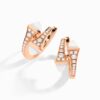 18K ROSE GOLD WHITE AGATE AND DIAMOND SMALL EARRING