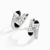 18K WHITE GOLD ONYX AND DIAMOND SMALL EARRING