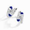 18K WHITE GOLD LAPIS LAZULI AND DIAMOND SMALL EARRING