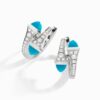 18K WHITE GOLD TURQUOISE AND DIAMOND SMALL EARRING