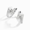 18K WHITE GOLD WHITE AGATE AND DIAMOND SMALL EARRING