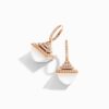 18K ROSE GOLD WHITE AGATE AND DIAMOND REV LUXE EARRING