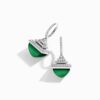18K WHITE GOLD GREEN AGATE AND DIAMOND REV LUXE EARRING