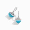 18K WHITE GOLD TURQUOISE AND DIAMOND REV LUXE EARRING