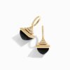 18K YELLOW GOLD ONYX AND DIAMOND REV LUXE EARRING