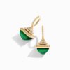 18K YELLOW GOLD GREEN AGATE AND DIAMOND REV LUXE EARRING