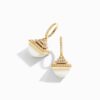 18K YELLOW GOLD MOON STONE AND DIAMOND REV LUXE EARRING