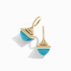 18K YELLOW GOLD TURQUOISE AND DIAMOND REV LUXE EARRING