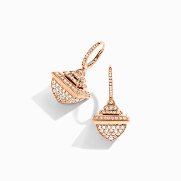 18K ROSE GOLD DIAMOND REV LUXE EARRING