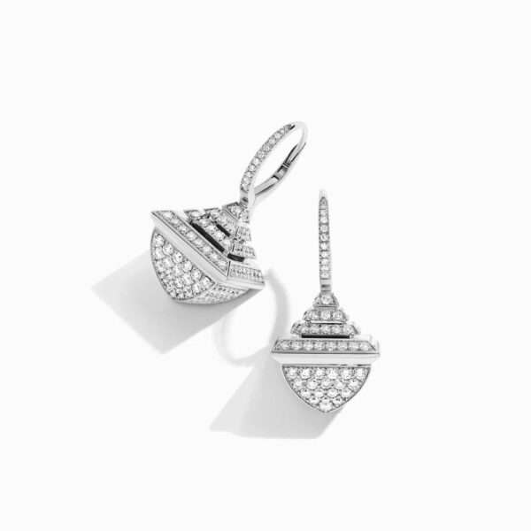 18K WHITE GOLD DIAMOND REV LUXE EARRING