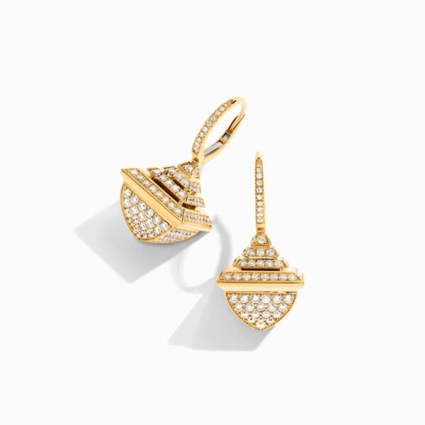 18K YELLOW GOLD DIAMOND REV LUXE EARRING