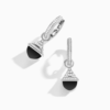 18K WHITE GOLD ONYX AND DIAMOND REV MINI EARRING