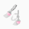 18K WHITE GOLD PINK QUARTZITE AND DIAMOND REV MINI EARRING