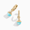18K YELLOW GOLD SEA BLUE CHALCEDONY AND DIAMOND REV MINI EARRING