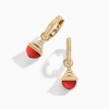 18K YELLOW GOLD RED AGATE AND DIAMOND REV MINI EARRING