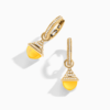 18K YELLOW GOLD YELLOW QUARTZITE AND DIAMOND REV MINI EARRING