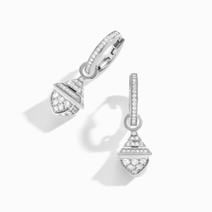18K WHITE GOLD DIAMOND REV MINI EARRING