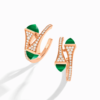 18K ROSE GOLD GREEN AGATE AND DIAMOND MEDIUM EARRING