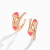 18K ROSE GOLD PINK CORAL AND DIAMOND MEDIUM EARRING