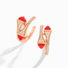 18K ROSE GOLD RED AGATE AND DIAMOND MEDIUM EARRING