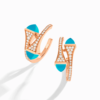 18K ROSE GOLD TURQUOISE AND DIAMOND MEDIUM EARRING