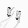 18K WHITE GOLD ONYX AND DIAMOND MEDIUM EARRING