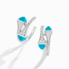 18K WHITE GOLD TURQUOISE AND DIAMOND MEDIUM EARRING