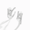 18K WHITE GOLD WHITE AGATE AND DIAMOND MEDIUM EARRING