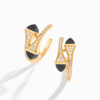 18K YELLOW GOLD ONYX AND DIAMOND MEDIUM EARRING