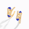 18K YELLOW GOLD LAPIS LAZULI AND DIAMOND MEDIUM EARRING