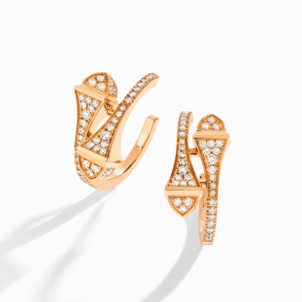 18K ROSE GOLD DIAMOND MEDIUM EARRING