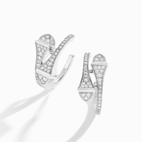 18K WHITE GOLD DIAMOND MEDIUM EARRING