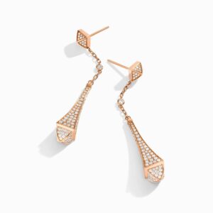 18K ROSE GOLD DIAMOND TEARDROP EARRING