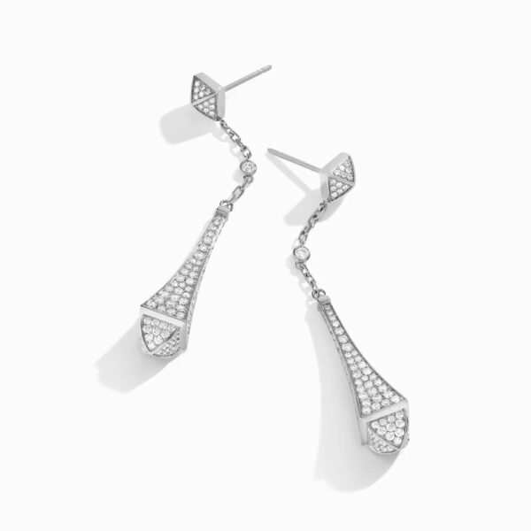 18K WHITE GOLD DIAMOND TEARDROP EARRING