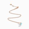 18K ROSE GOLD SEA BLUE CHALCEDONY AND DIAMOND MINI NECKLACE