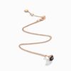 18K ROSE GOLD ONYX AND DIAMOND MINI NECKLACE