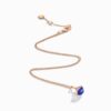 18K ROSE GOLD LAPIS LAZULI AND DIAMOND MINI NECKLACE