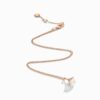 18K ROSE GOLD MOON STONE AND DIAMOND MINI NECKLACE