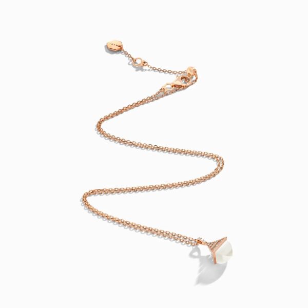 18K ROSE GOLD MOON STONE AND DIAMOND MINI NECKLACE