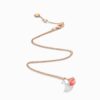 18K ROSE GOLD PINK CORAL AND DIAMOND MINI NECKLACE