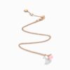 18K ROSE GOLD PINK QUARTZITE AND DIAMOND MINI NECKLACE