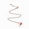 18K ROSE GOLD RED AGATE AND DIAMOND MINI NECKLACE