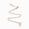 18K ROSE GOLD WHITE AGATE AND DIAMOND MINI NECKLACE