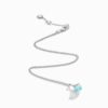 18K WHITE GOLD SEA BLUE CHALCEDONY AND DIAMOND MINI NECKLACE