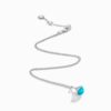 18K WHITE GOLD TURQUOISE AND DIAMOND MINI NECKLACE