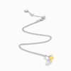 18K WHITE GOLD YELLOW QUARTZITE AND DIAMOND MINI NECKLACE
